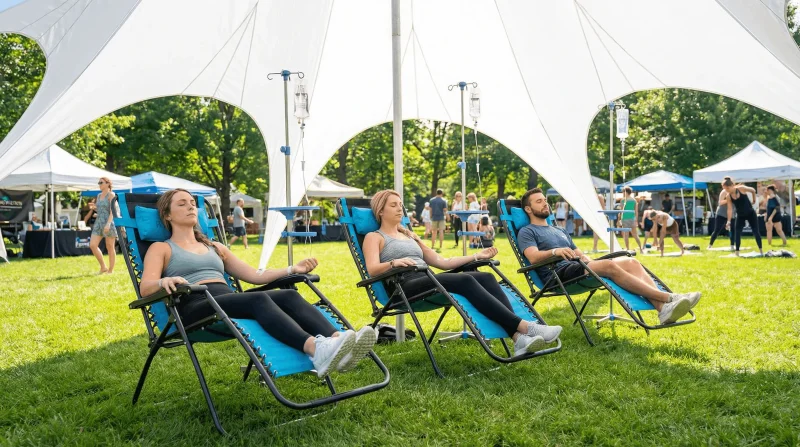 IV therapy services at community wellness event